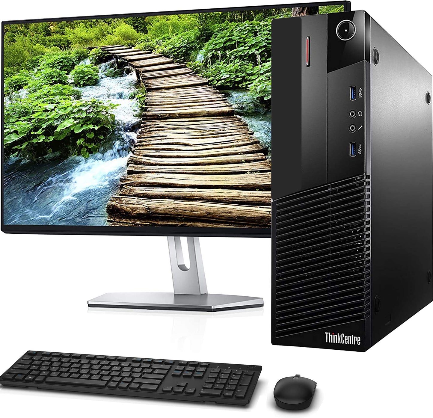 Lenovo M93P SFF Computer Desktop PC Intel Core i5 3.2GHz Processor 16GB Ram 128GB M.2 SSD 2TB HDD Wireless Keyboard & Mouse WiFi | Bluetooth New 23.8" FHD LED Monitor Win 10 Pro (Renewed)