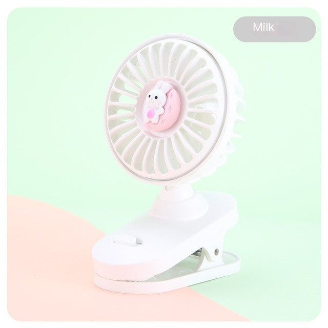 Cute Mini USB Rechargeable Clip Fan for Girls