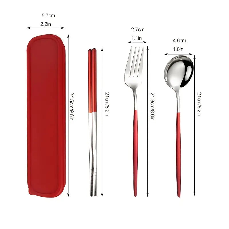 3-Piece Portable Stainless Steel Utensil Set
