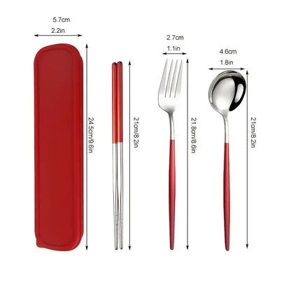 3-Piece Portable Stainless Steel Utensil Set