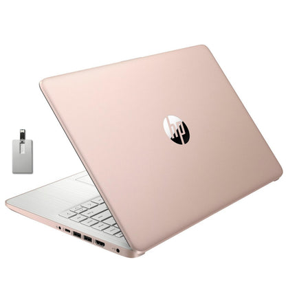 HP Stream 14" HD BrightView Laptop Intel Celeron N4120 Processor 8GB RAM 64GB Storage Intel HD Graphics 720p Webcam 1 Year Office 365 Gold Win 11 S 32GB Hotface USB Card