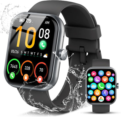 Smart Watch for Men Women 1.96" Fitness Tracker Running Watch (Answer/Make Call) IP68 Waterproof Pedometer Sleep/Step/Activity/Heart Rate Monitor 110+ Sport Modes Smartwatch for Adroid iOS Phone