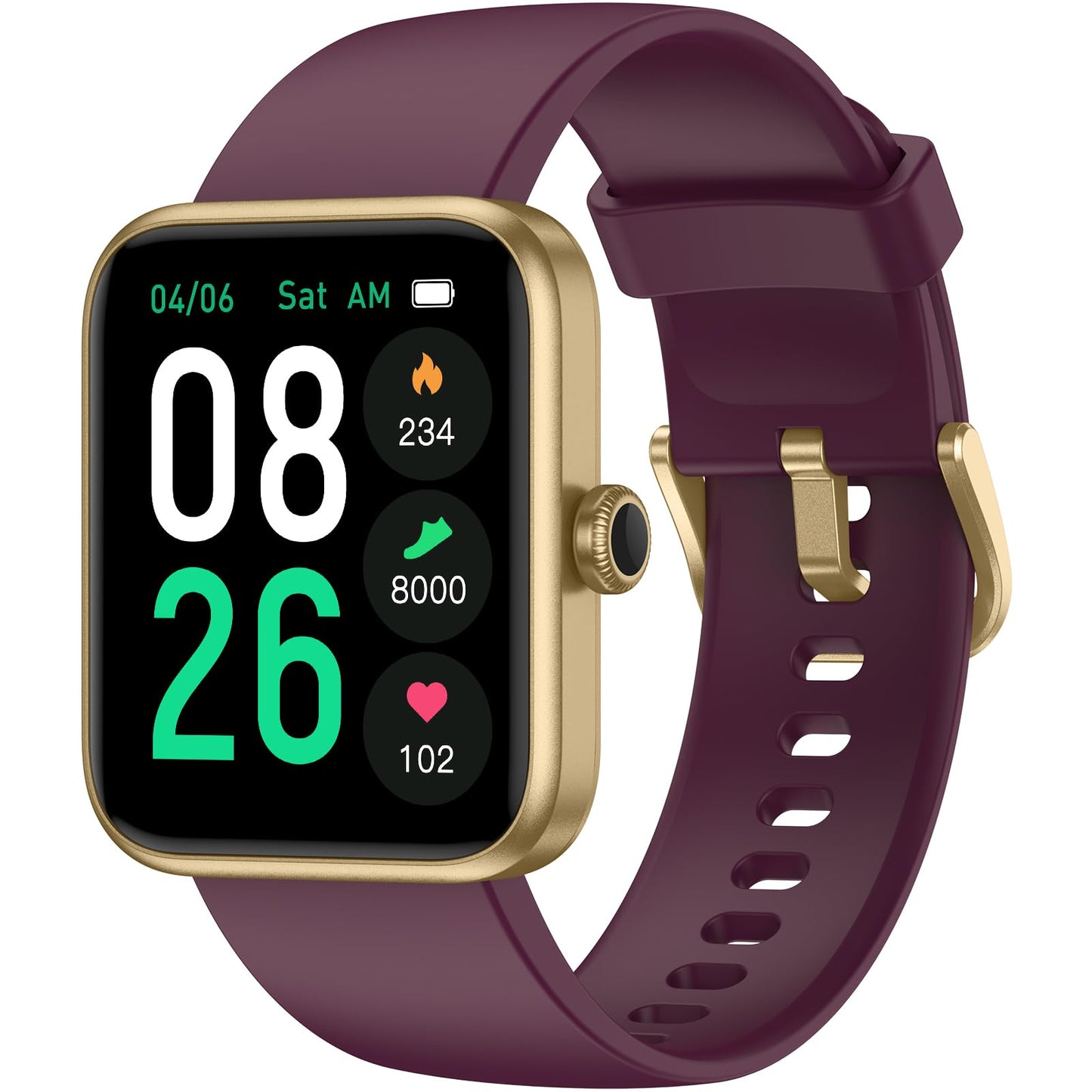 TYKOIT Smart Watch Fitness Tracker with 45mm Touch Screen Heart Rate Monitor Blood Oxygen Sleep Tracking Fitness Watch 5ATM Waterproof Smartwatch for Women Men Compatible with Android iOS