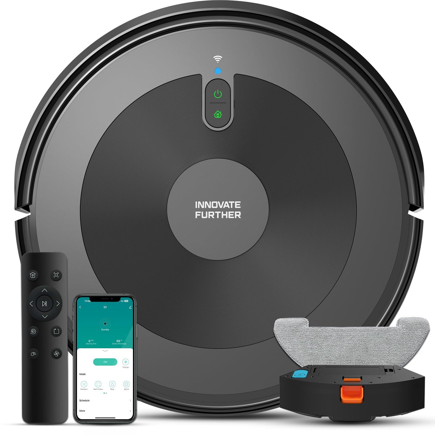 Robot Vacuum and Mop Combo – 2500Pa Strong Suction, Alexa & App Control, Self-Charging