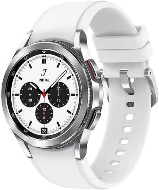 SAMSUNG Galaxy Watch 4 Classic 42mm Smartwatch w/Bonus Band (Black) ECG Monitor Tracker for Health Fitness Running Sleep Cycles GPS Fall Detection & Bluetooth US Version Silver