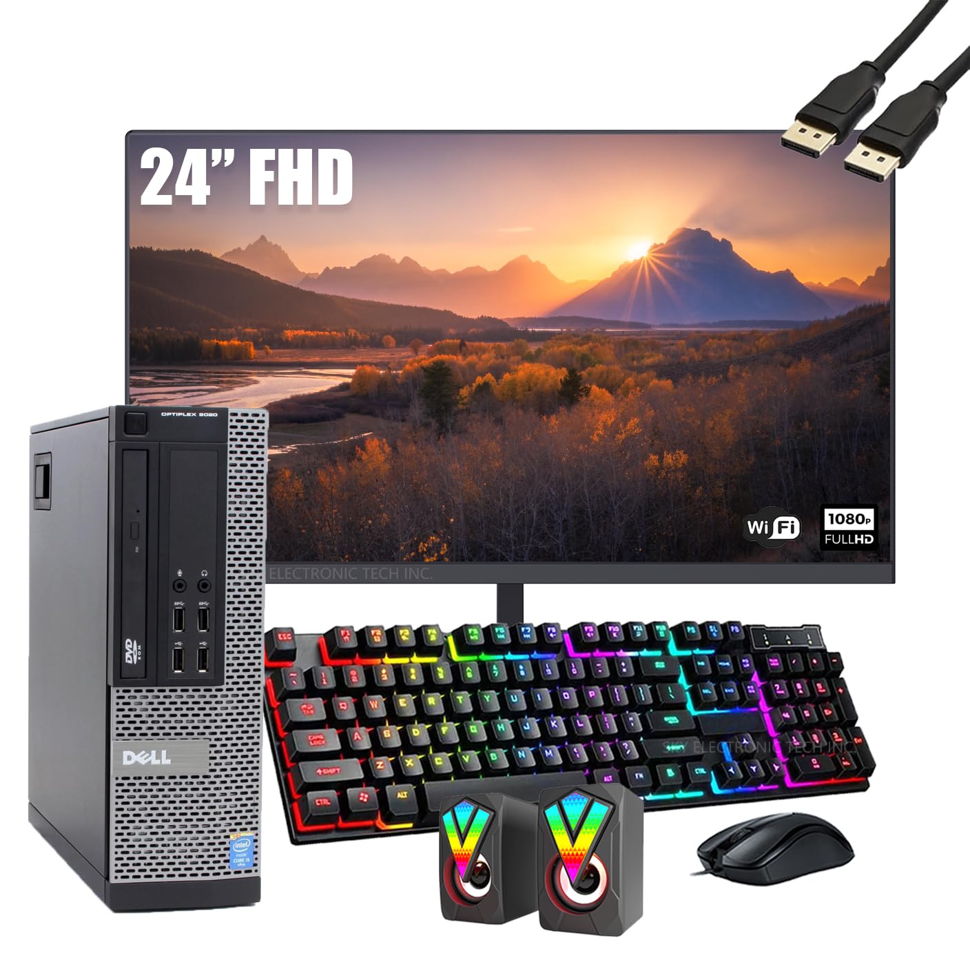 Dell OptiPlex 9020 SFF Desktop Computer with 24" Full HD Monitor Bundle PC Set Quad Core i5-357016GB RAM 256GB SSD Keyboard and Mouse WiFi BT Windows 10 Pro (Renewed)