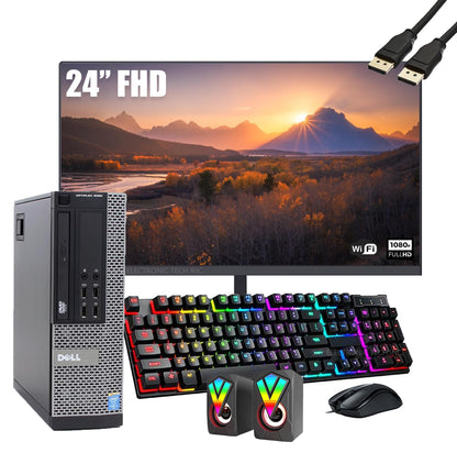 Dell OptiPlex 9020 SFF Desktop Computer with 24" Full HD Monitor Bundle PC Set Quad Core i5-357016GB RAM 256GB SSD Keyboard and Mouse WiFi BT Windows 10 Pro (Renewed)