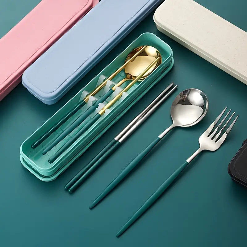 3-Piece Portable Stainless Steel Utensil Set