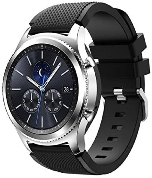 Samsung Galaxy Gear S3 R775 Classic Smartwatch (Bluetooth) (S3 Classic Black Silicone Band) (Renewed)