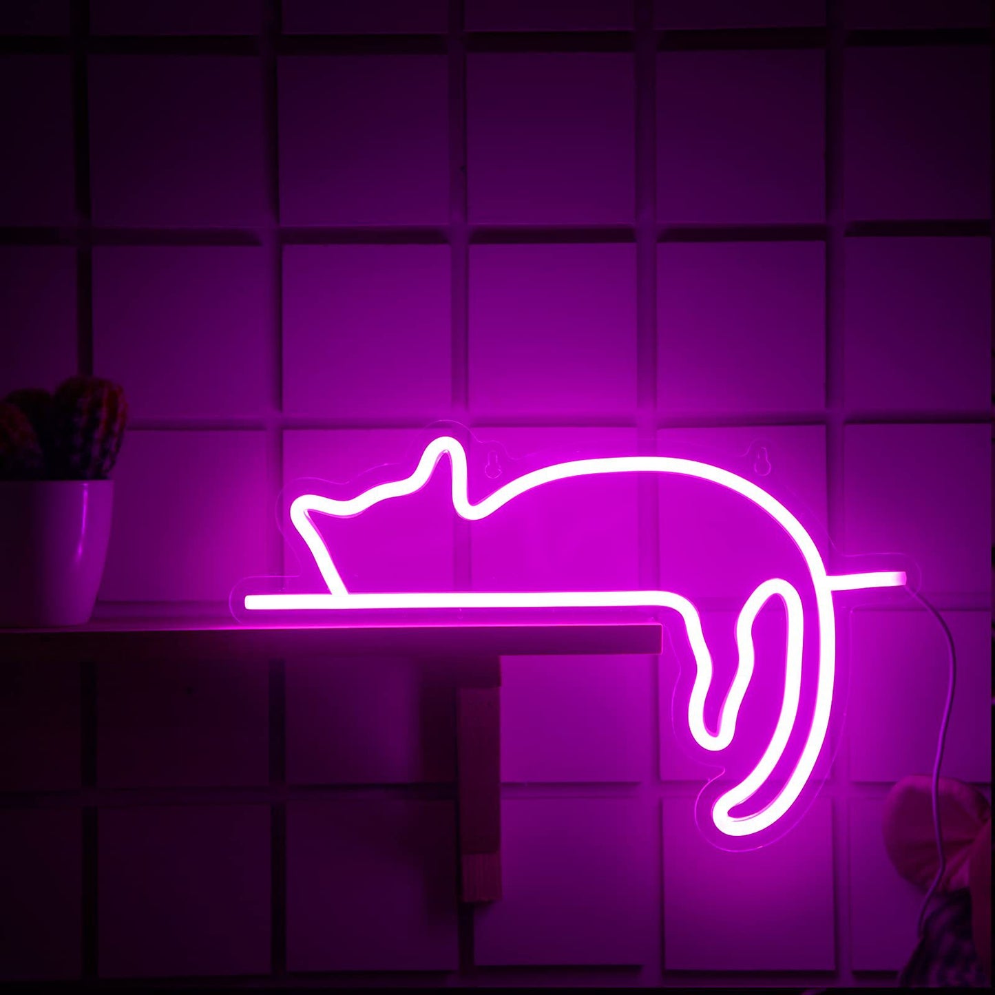 LED Neon Cat Wall Decor for Indoor/Outdoor Lighting