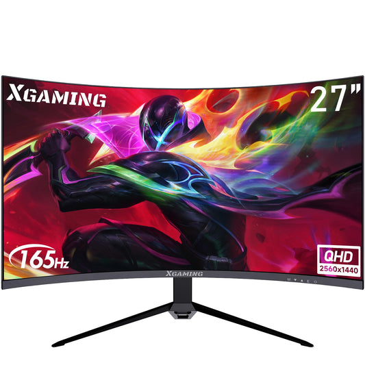 27" QHD Curved Gaming Monitor | 165Hz | 1ms | FreeSync Premium Pro | HDR | Built-in Speakers | HDMI & DP