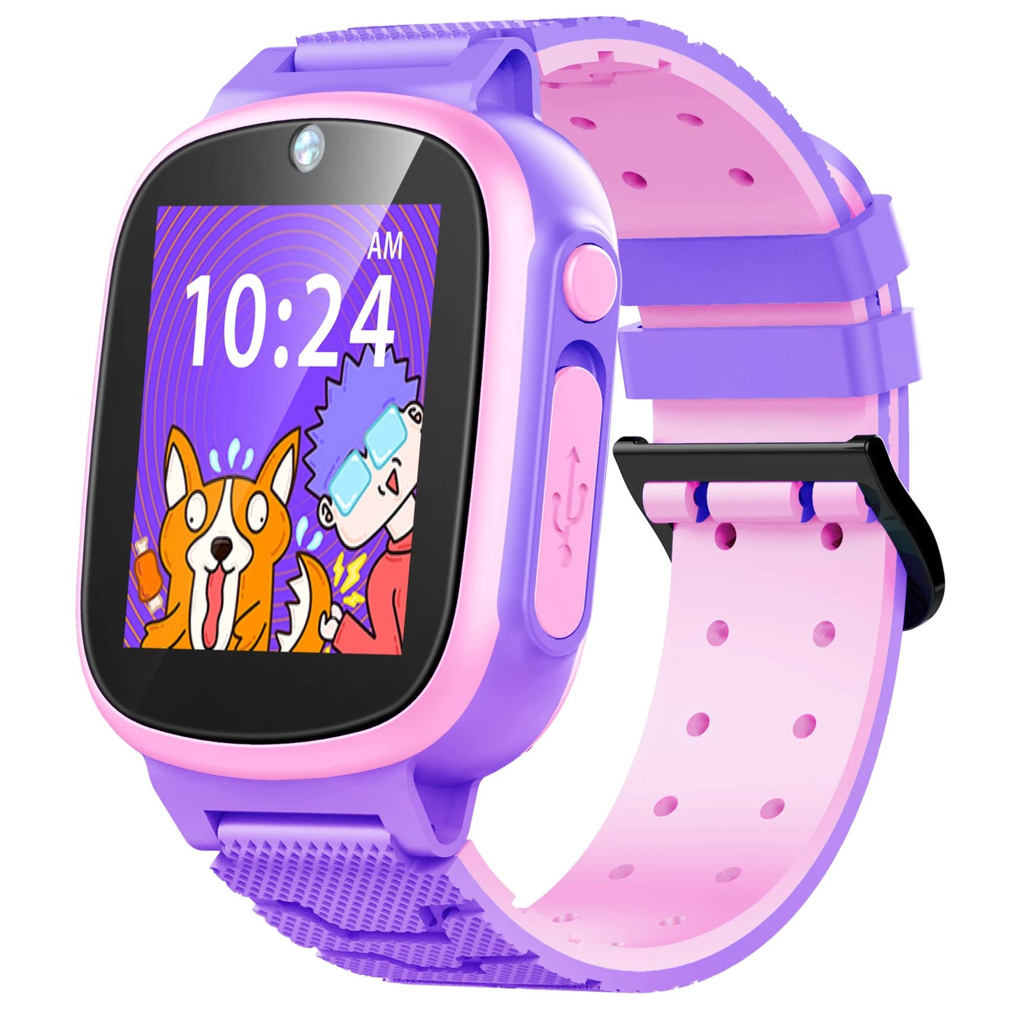 Smart Watch for Kids Toys Gifts for 3-10 Year Old Girls Boys 1.44" Touchscreen with 20 Puzzle Games Toddler Educational Toys Camera Video Music Player Children Game Smartwatch (Purple)