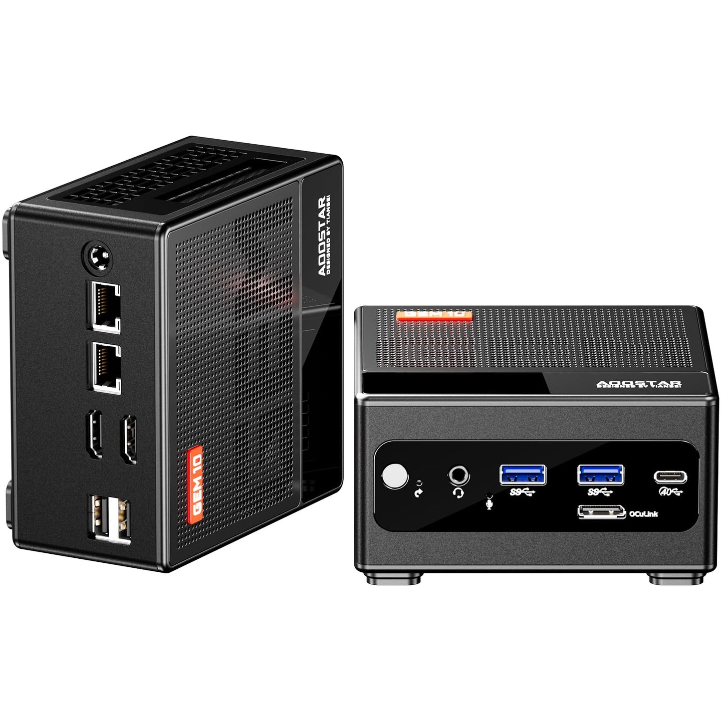 AOOSTAR GEM10 Three NVME Mini PC AMD Ryzen 7 6800H Mini Gamingwith PC 32GB LPDDR5 6400MHz RAM 512GB PCIe4.0 SSD AMD Radeon 680M Mini Computer， OCULINK Port Dual 2.5G LAN Ports