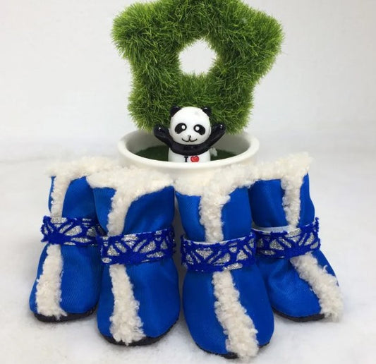 Christmas Pet Snow Boots | Cotton Padded | Waterproof | Non-Slip Sole | Adjustable Straps | Small to Large Pets | Holiday Winter Paw Protection