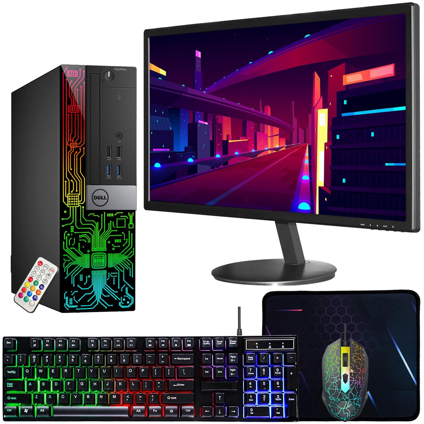 Dell OptiPlex 5050 Desktop Computers with 24 inch Monitor PC Bundle 16GB DDR4 Ram 512GB M.2 NVMe SSD WiFi Bluetooth i5-6500 3.2GHz HDMI Windows 10 Pro (Renewed)