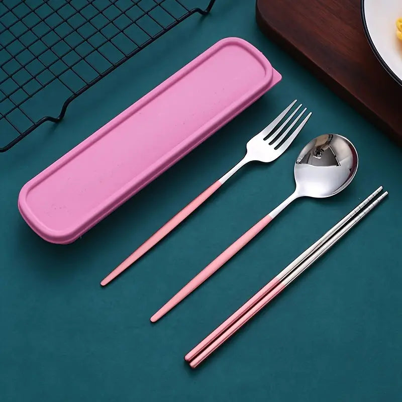 3-Piece Portable Stainless Steel Utensil Set