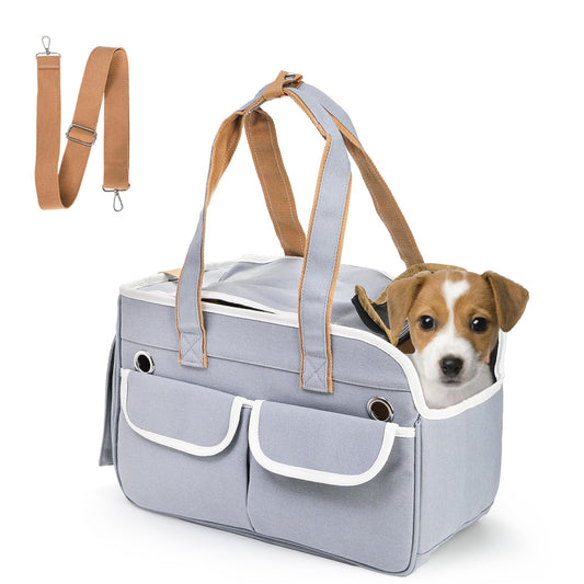 Covzoe Collapsible Pet Carrier Soft Sided Cat Carrier up to 15 Lbs Portable Pet Travel Carrier Airline Approved with Shoulder Strap Mesh Top Load Small Dog Carrier Bag for Outdoor